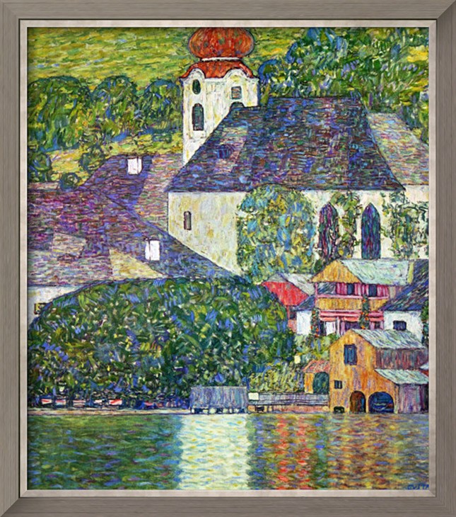 KIRCHE IN UNTERACH AM ATTERSEE, CHURCH IN UNTERACH ON ATTERSEE - Gustav Klimt Paintings